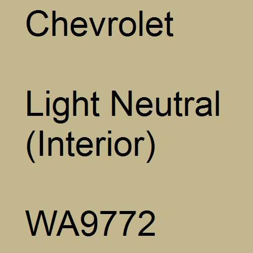 Chevrolet, Light Neutral (Interior), WA9772.